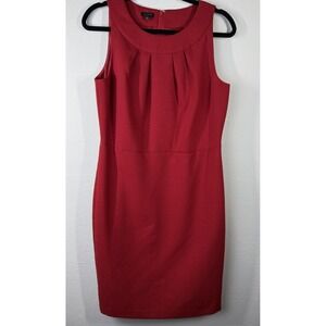 Talbots Dress Womens 12 Red Sleeveless‎ Wool Blend Sheath Career Work Office